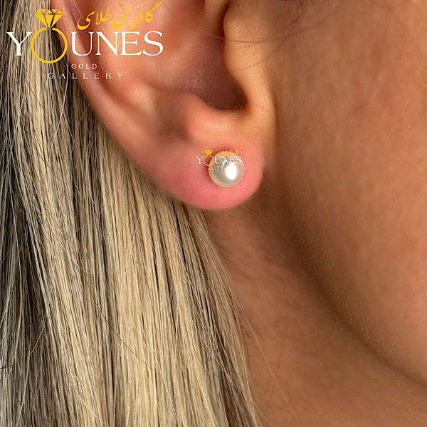 گوشواره طلا میخی مرواریدی